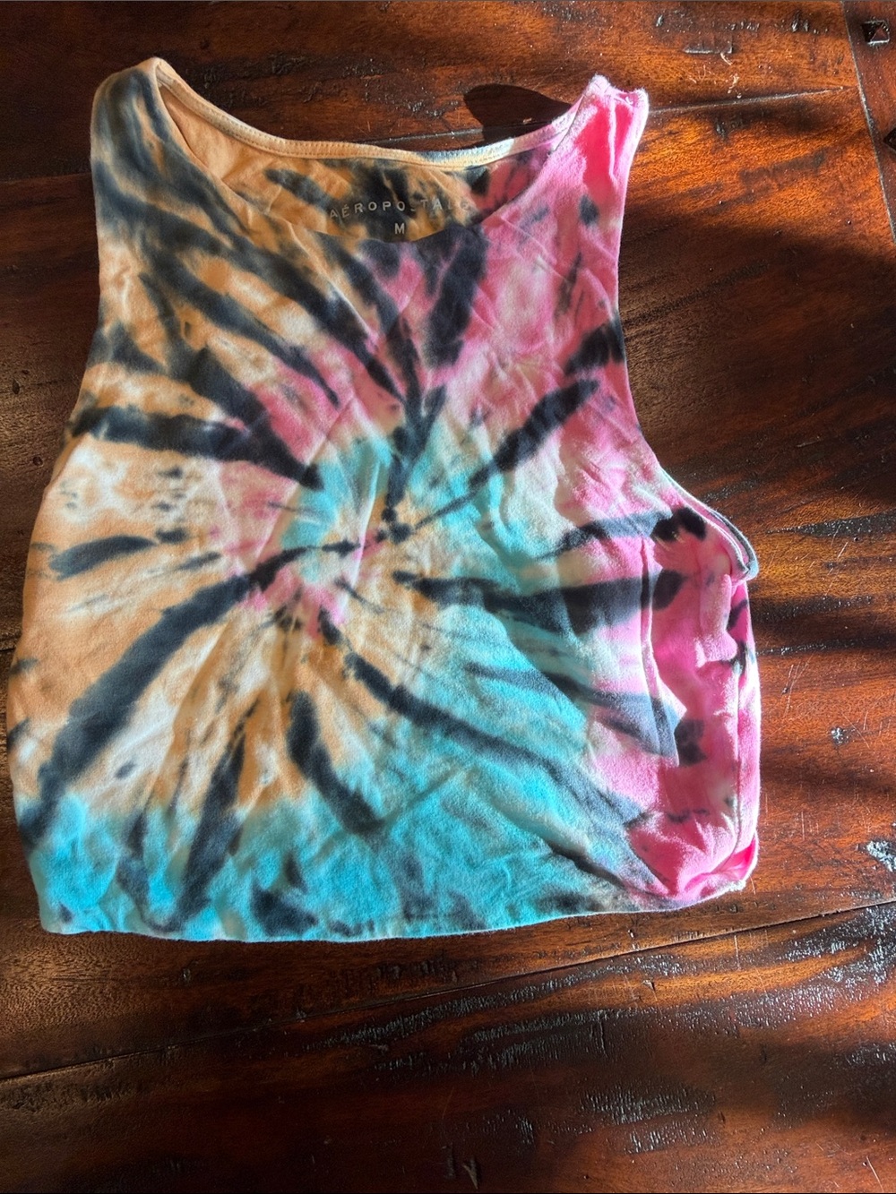 Aeropostale Tie-Dye Crop Tank — Pink, Blue, Tan, Black